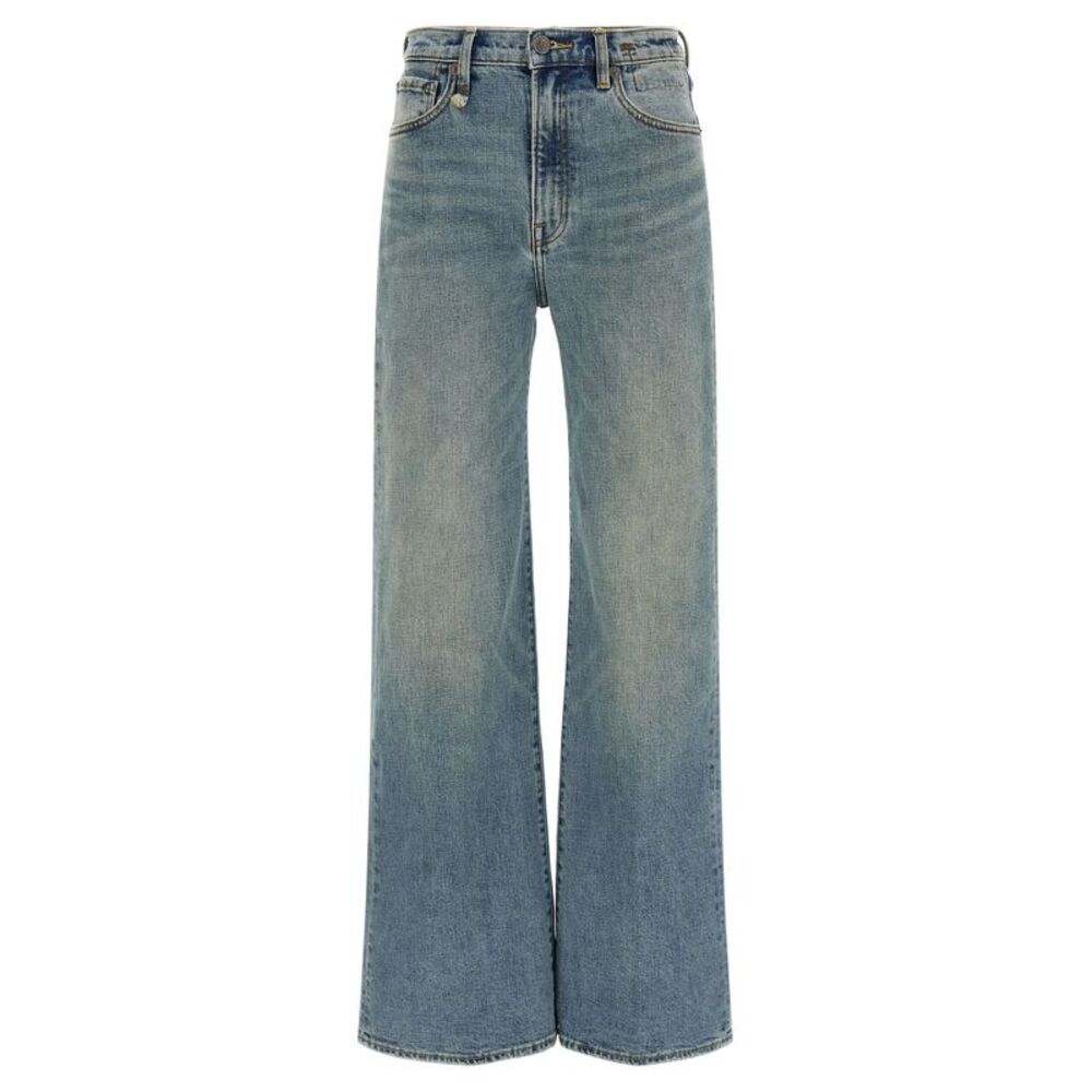 R13 Blue Cotton Flared Women's Jeans